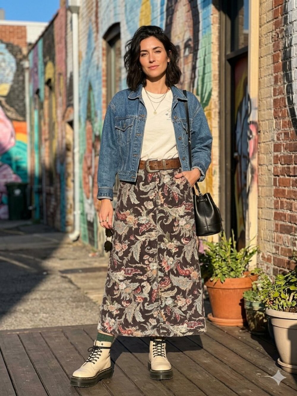 Vintage Lizwear Paisley Floral Maxi Skirt Size 10 Whimsigoth Grunge Boho 90s